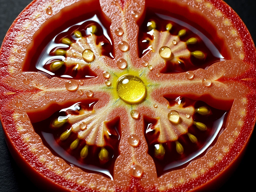 Heirloom tomato with olive oil macro